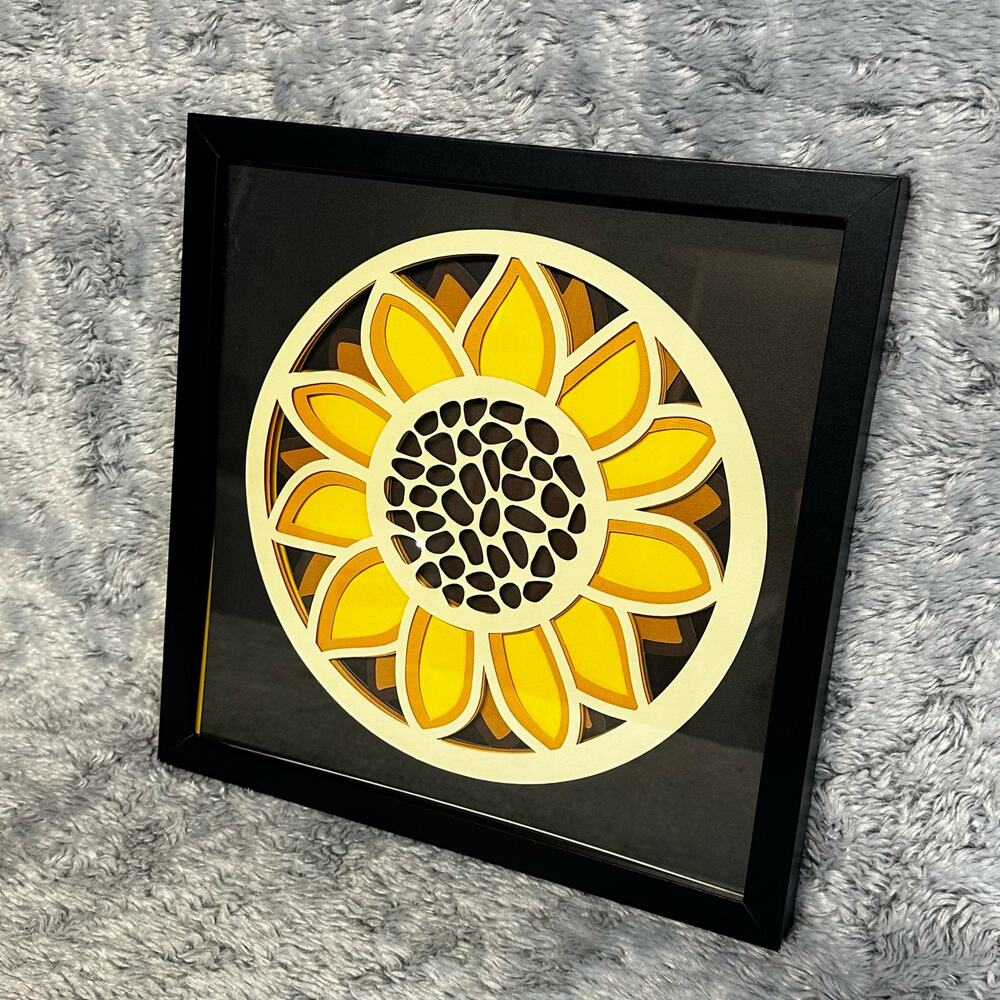 Windy Davis Creations Sunflower 3D Framed Art Shadow Box 13x13 Floral - Picture 3 of 8